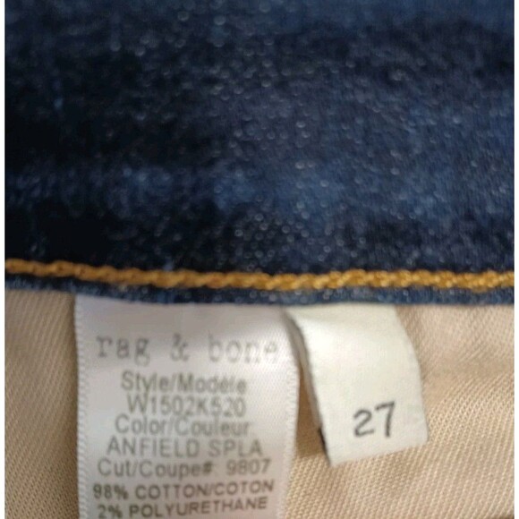 Rag Bone Blue Splatter Straight Leg Mid-rise Stretch Jeans Womens Size 27×29 - Picture 9 of 10